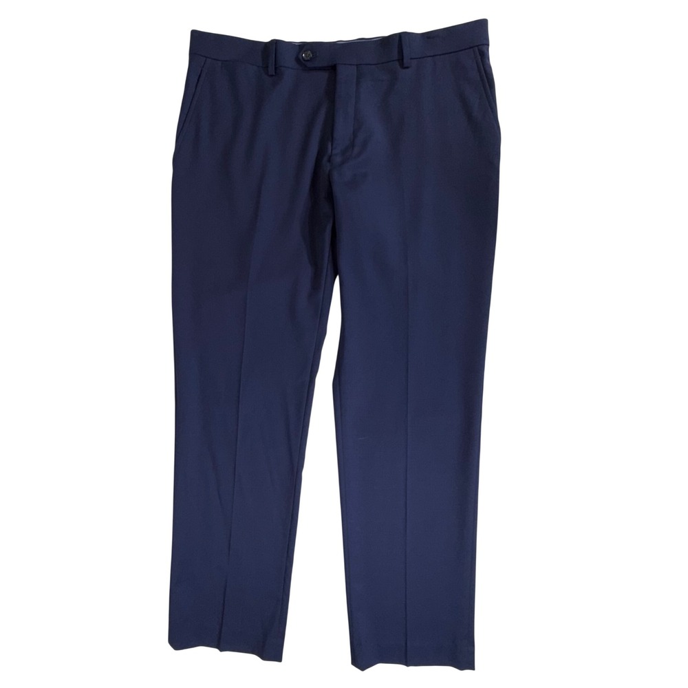 Tommy Hilfiger Dress Pants 36W x 30L Navy Blue Wool Blend Stretch Slacks